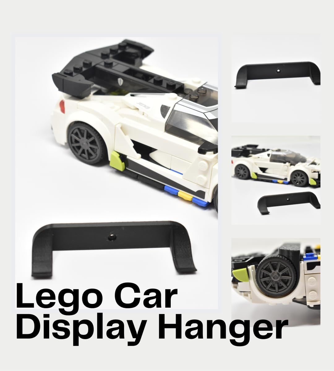 Low Profile Collectible Car Display Wall Mount | Compatible with Lego Car Models | Display Cars by Wheel on Wall | Made in USA