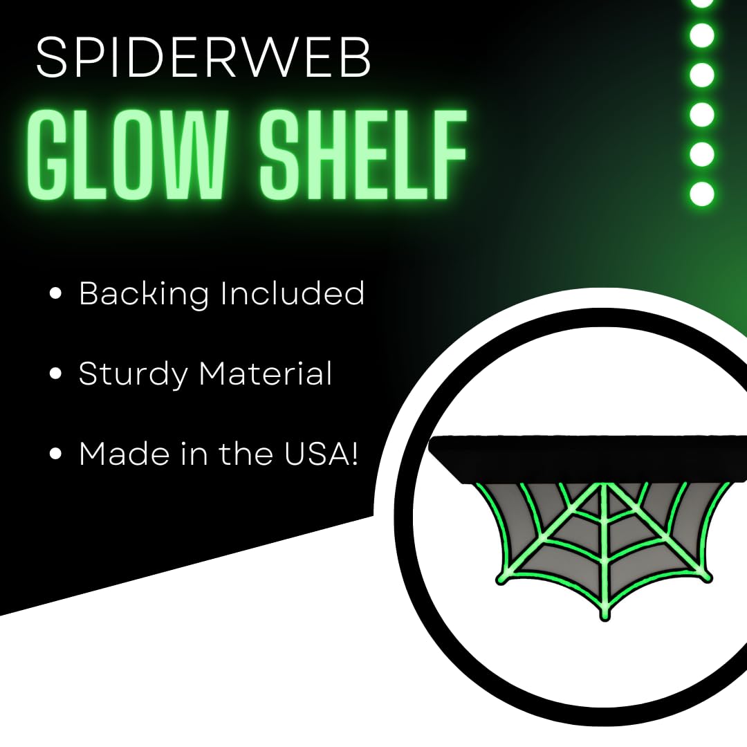 Spider Web Floating Shelf | Spooky Halloween Decor Shelf | 9" Wide x 5" Deep | Made in USA