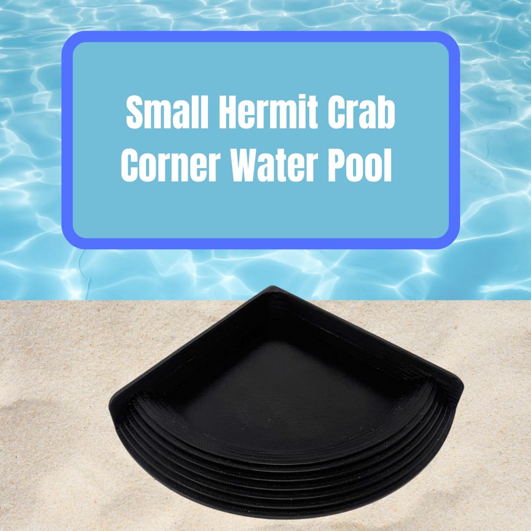 Hermit Crab Corner Pool | Watering Dish for Crabs, Frogs, Lizards | Corner Watering Pool with Ramp Access | Made in USA