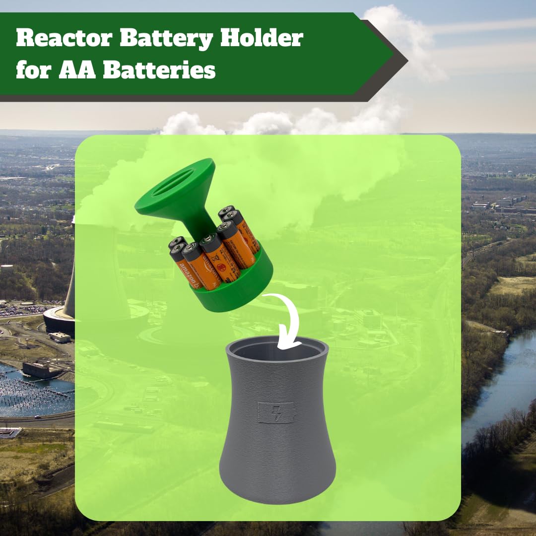 Chatelet 'Nuclear Reactor' Replica AA Battery Holder | Unique AA Battery Storage for Organization | Holds 10 AA Batteries | Made in USA