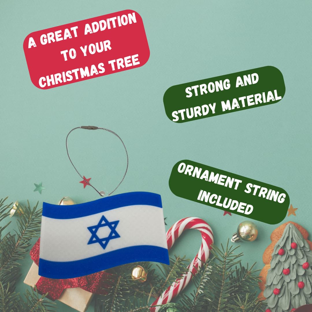 Israeli Flag Christmas Ornament | Israel Support Holiday Ornament | Made in USA