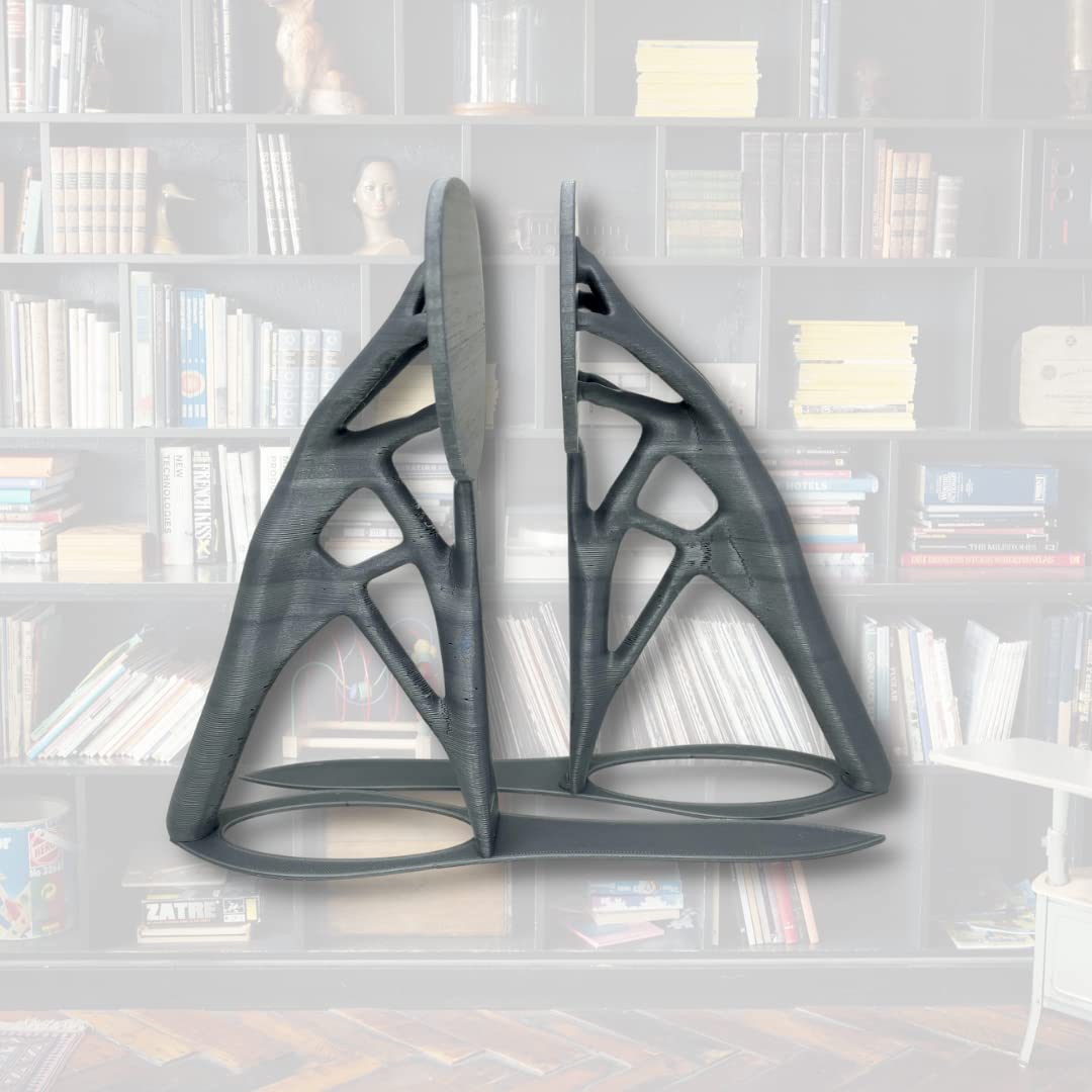 Generative Design Bookends - 6" Tall x 4" Wide Ultra Futuristic Bookends - Made Plastic Using Advanced Manufacturing Techniques in The USA