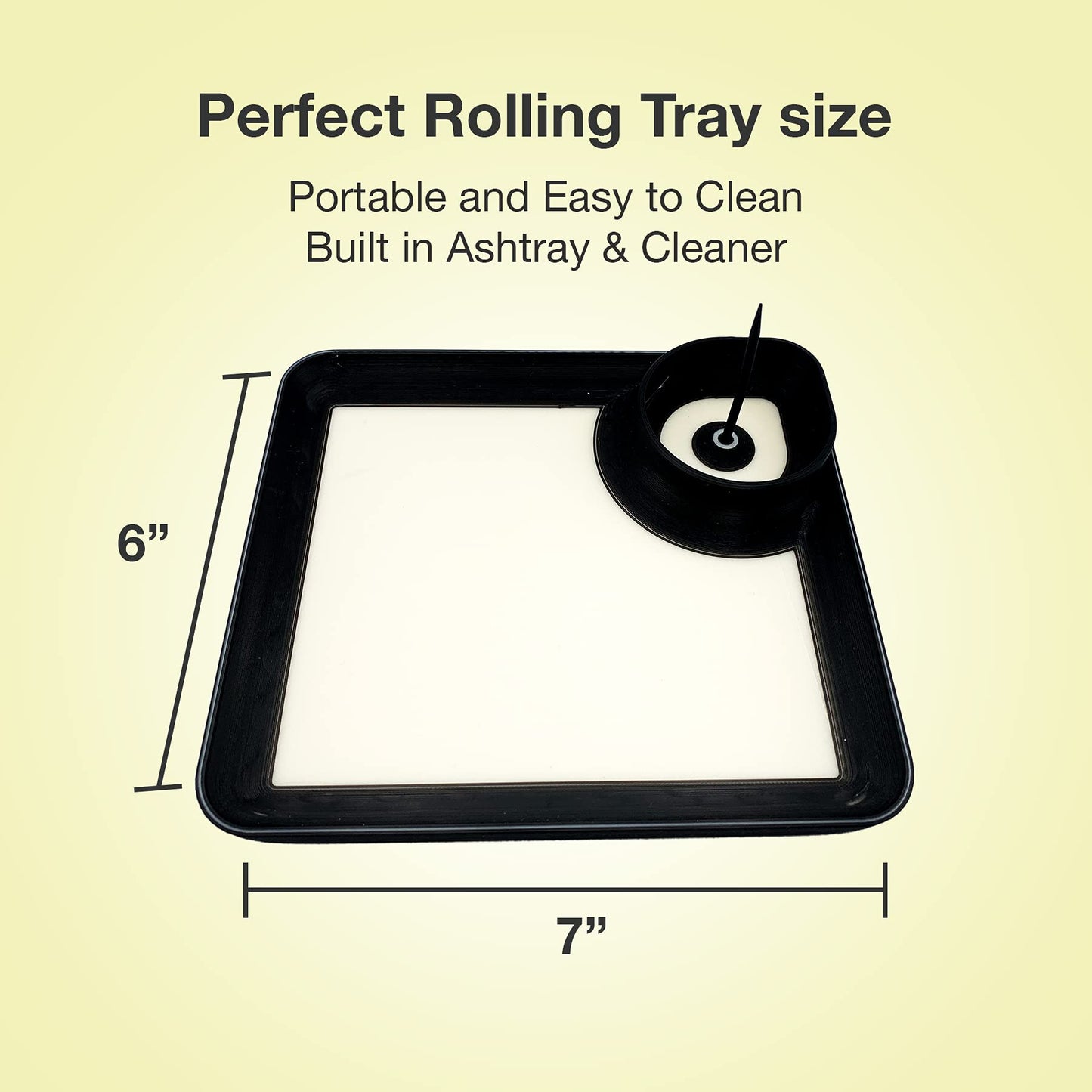 Glow in the Dark Ashtray and Rolling Tray Combo - Perfect Sized Ashtray and Rolling Tray with Replaceable & Detachable Cleaner Heads for Easy Storage & Travel