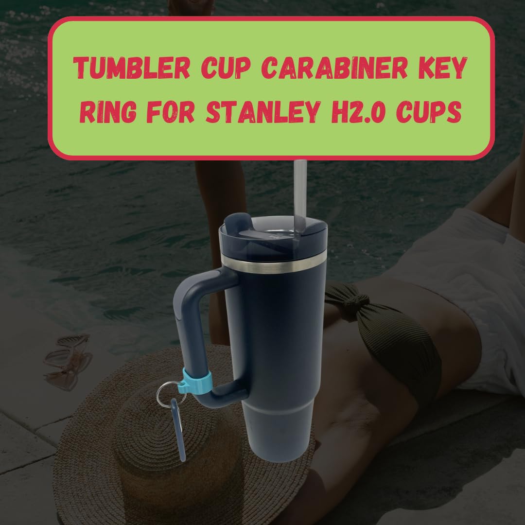Carabiner Clip Attachment Compatible with Stanley H2.0 40 oz Tumblers | Carabiner & Keychain Attachment for Holding Keys, Wallets, or Other Accessories | Made in USA