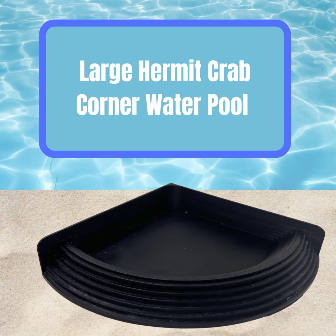 Hermit Crab Corner Pool | Watering Dish for Crabs, Frogs, Lizards | Corner Watering Pool with Ramp Access | Made in USA