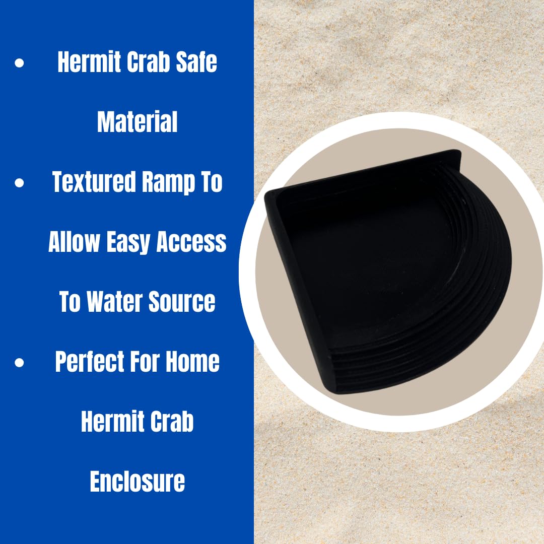 Hermit Crab Corner Pool | Watering Dish for Crabs, Frogs, Lizards | Corner Watering Pool with Ramp Access | Made in USA