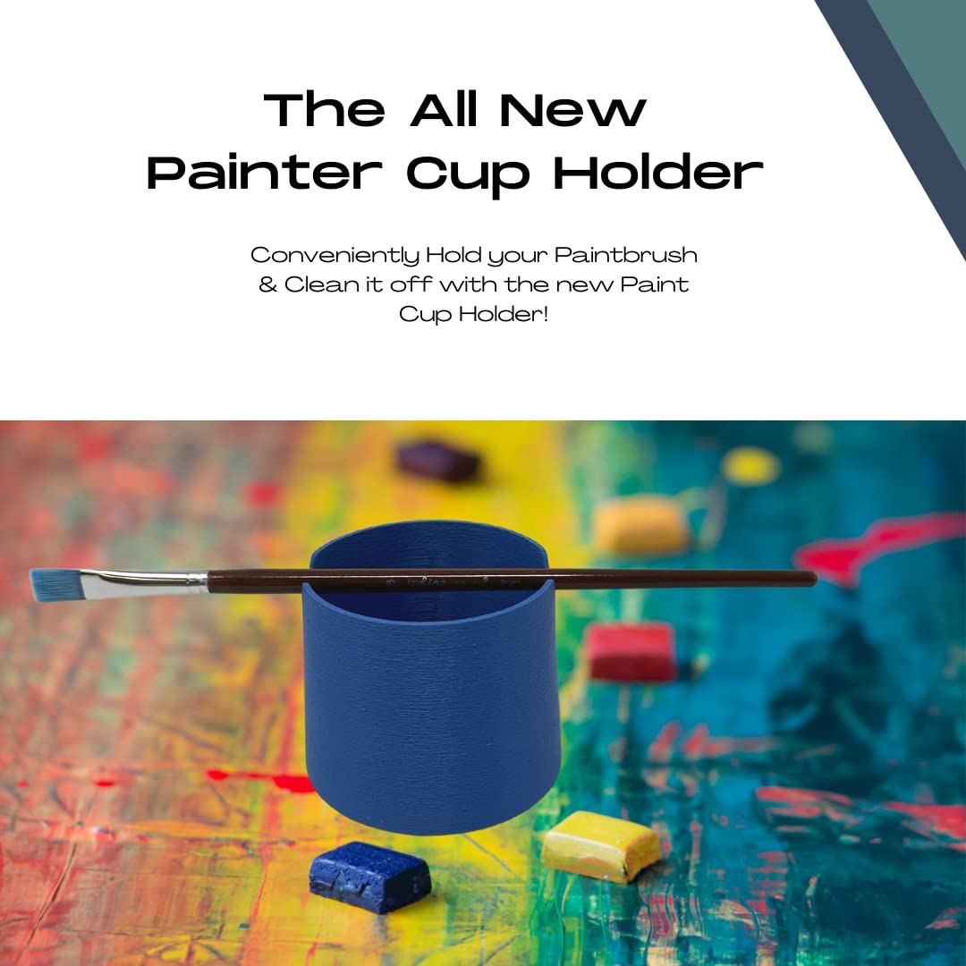 Paintbrush Holder & Cleaner Cup | Holds Paintbrush while Painting & Interior Ridges to Clean Brush | Made in USA