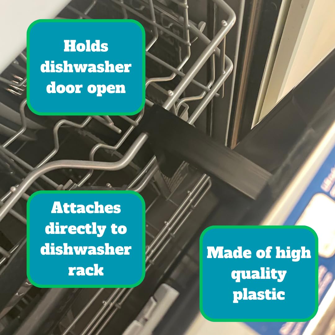 Dishwasher Door Holder Attachment | Prop Open Dishwasher For Quick Drying | Attaches to Dishwasher Rack | Made in USA