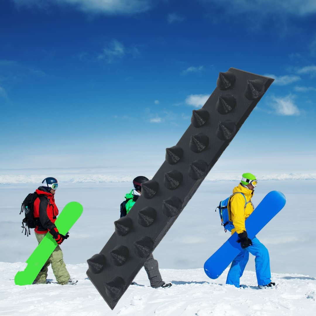 FRESHe Snowboard Stomp Pad - Low Profile Spike Pattern - Specialized Stomp Pad Designed for Better Grip & Adhesion to Snowboards - Black