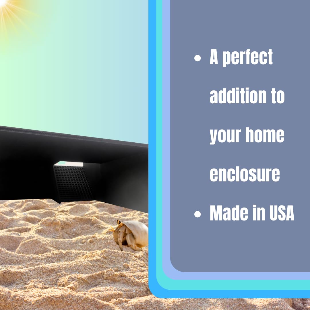 Hermit Crab Tunnel Shelter Decor | Crab Hideaway Corner Tunnel with Easy Access Ramp & Viewing Area | Made in USA