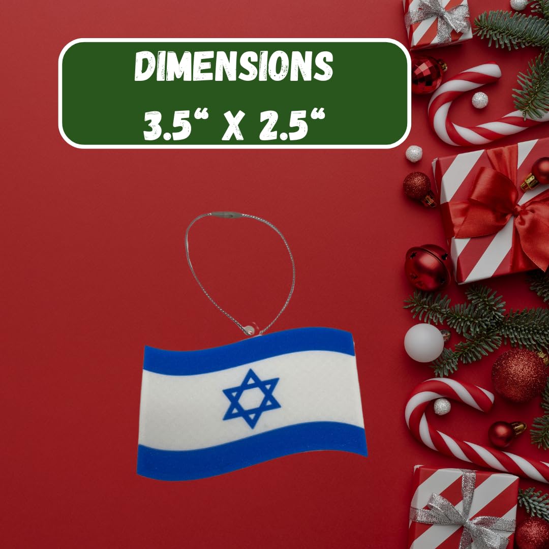 Israeli Flag Christmas Ornament | Israel Support Holiday Ornament | Made in USA