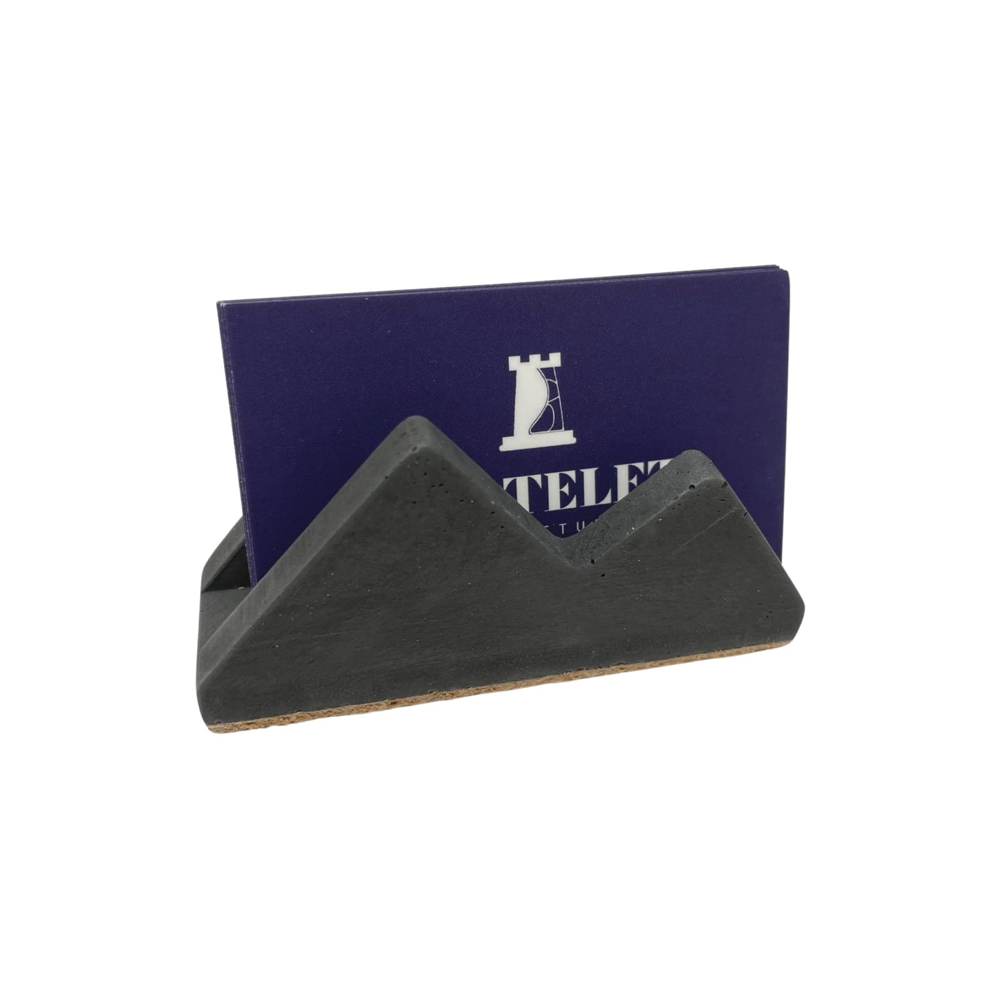 Concrete Mountain Silhouette Design Business Card Holder Display | Stylishly Display Business Cards & Decorate Office Desks | Made in USA