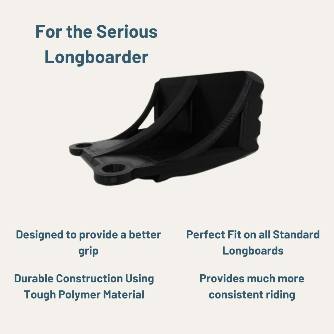 Longboard or Electric Skateboard Foot Stop - Improved Traction, Balance, and Control for The Serious Longboarder or E-Skater - Greater Control Going Down Hills, Making Turns, and Maintaining Balance