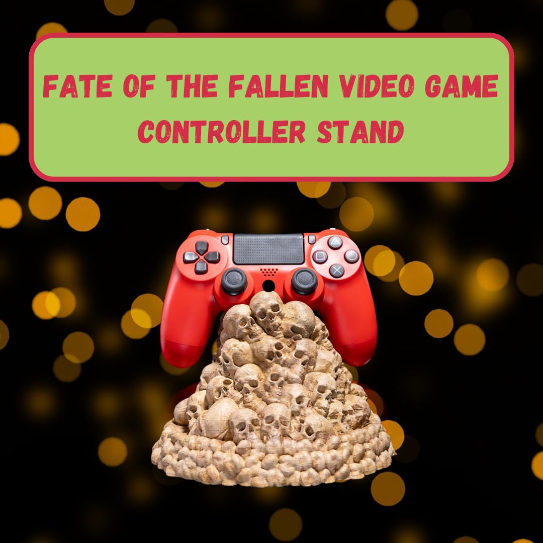 Fate of The Fallen Video Game Controller Stand | Skull Design Controller Mount | Perfect Video Game Accessory Gift | Made in USA