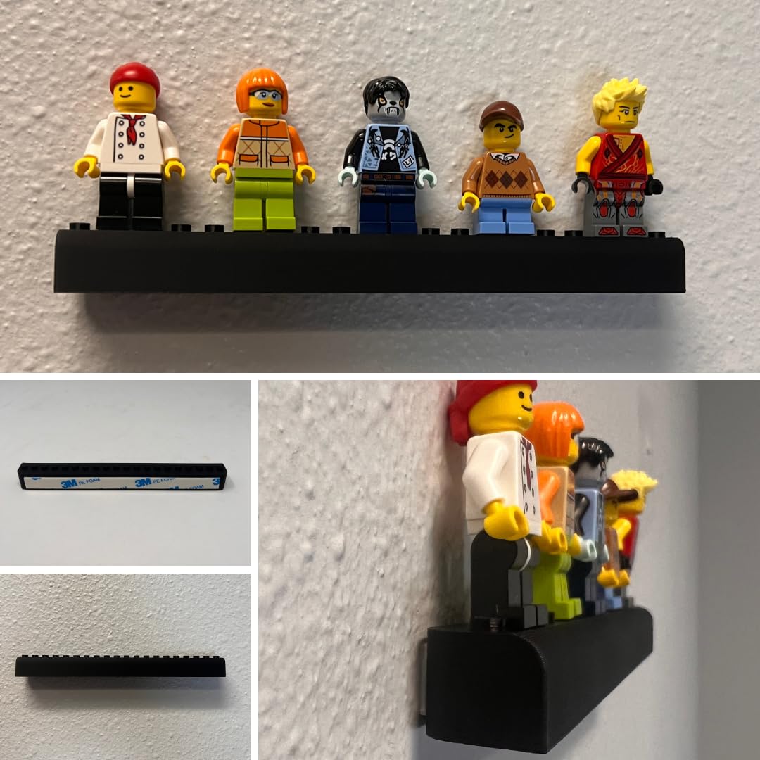 Collectibles Display Adhesive Mount Strip Compatible with Lego Minifigures | Display Figurines on Walls or Most Surfaces | Made in USA