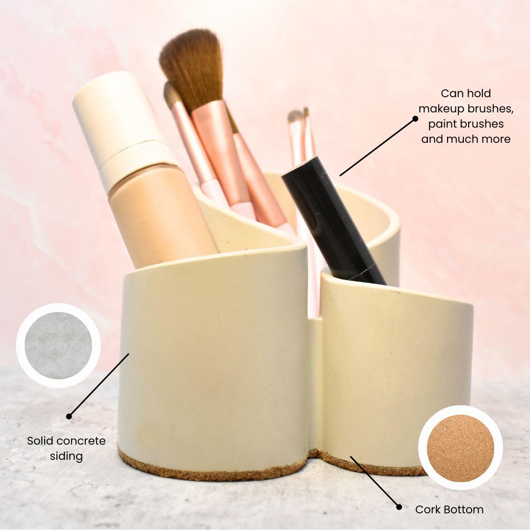 Chatelet Concrete Makeup Brush or Paint Brush Organizer | Premium Curvature Design Perfect for Makeup Brushes, Paint Brushes, Utensils, Toothbrushes, Paint Supplies and More | Made in the USA!