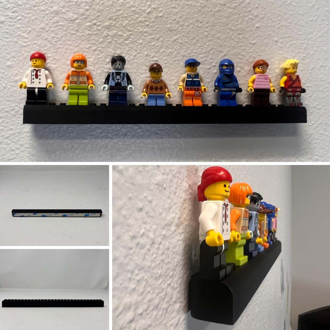 Collectibles Display Adhesive Mount Strip Compatible with Lego Minifigures | Display Figurines on Walls or Most Surfaces | Made in USA