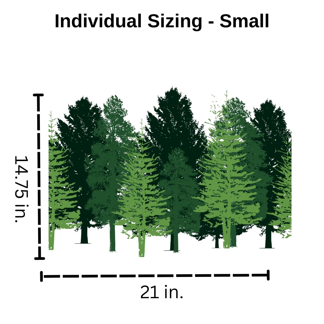 Wall Decals for Kids Rooms – Green Forest Trees – Made in USA - Green Forest Trees, Small