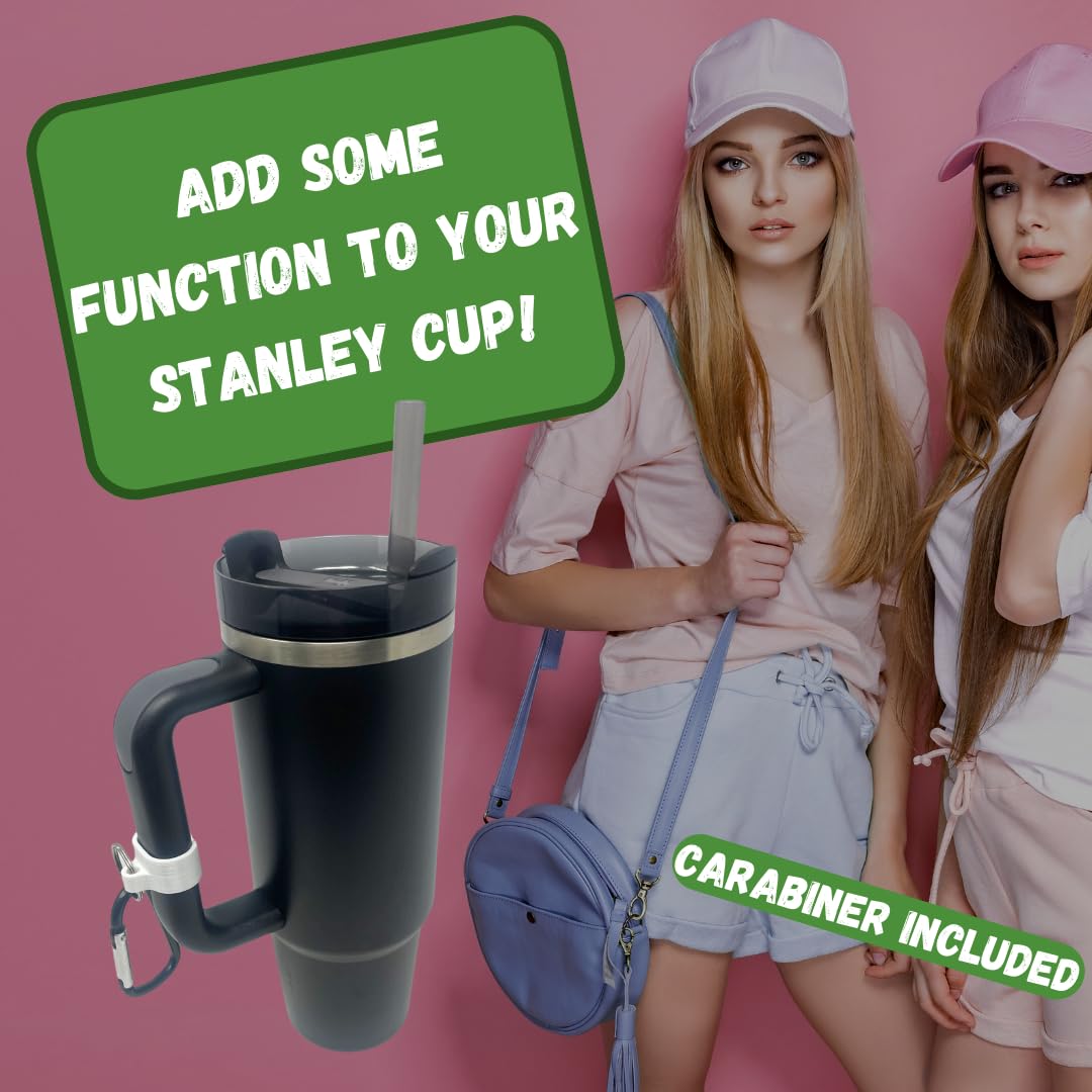 Carabiner Clip Attachment Compatible with Stanley H2.0 40 oz Tumblers | Carabiner & Keychain Attachment for Holding Keys, Wallets, or Other Accessories | Made in USA