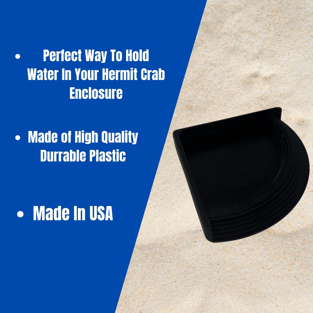 Hermit Crab Corner Pool | Watering Dish for Crabs, Frogs, Lizards | Corner Watering Pool with Ramp Access | Made in USA