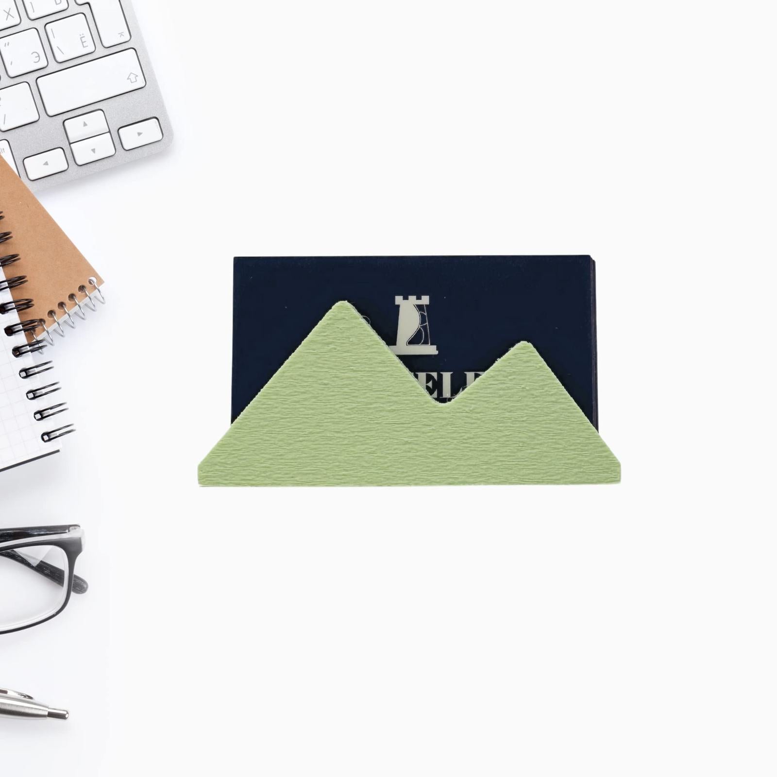 Mountain Silhouette Design Business Card Holder Display | Stylishly Display Business Cards & Decorate Office Desks