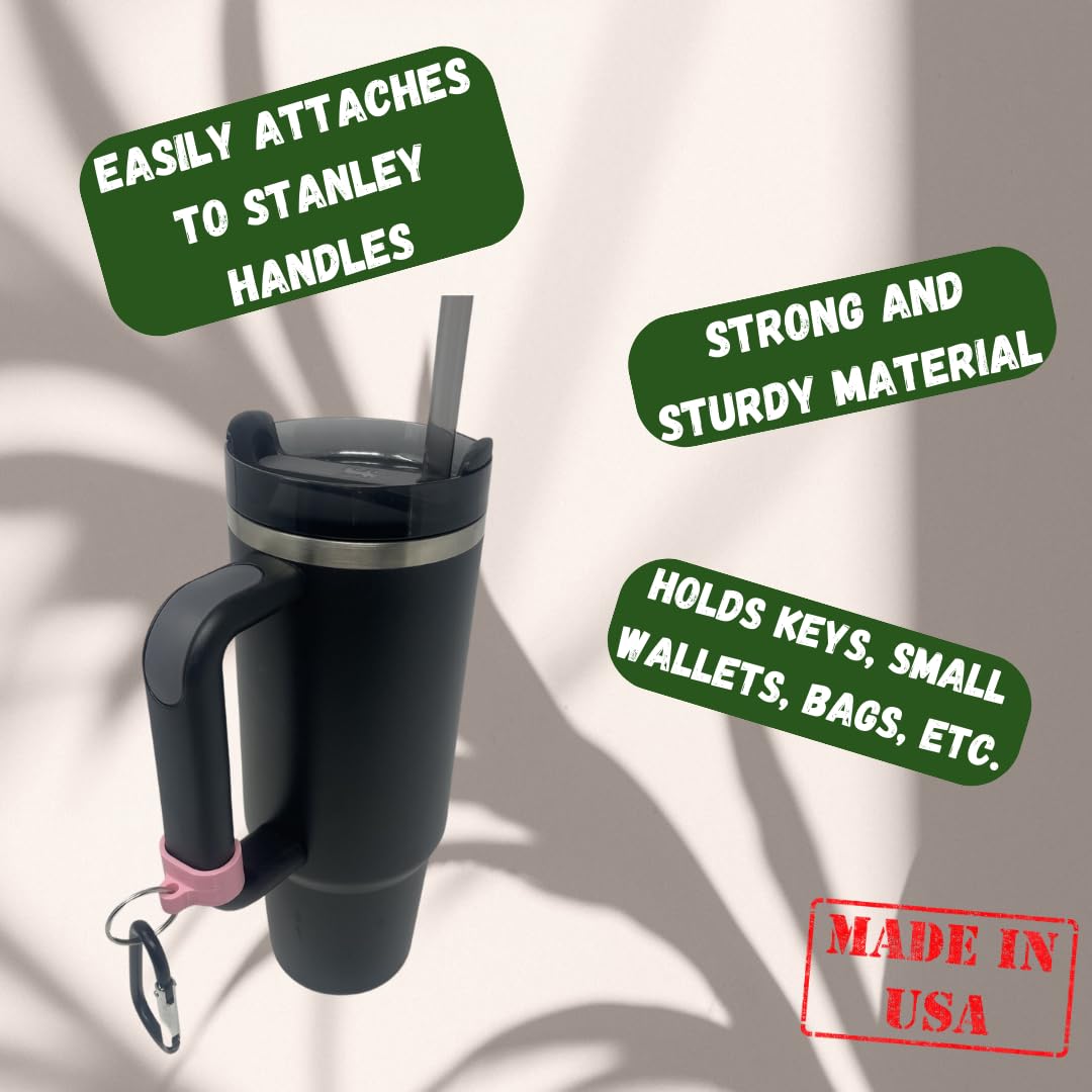 Carabiner Clip Attachment Compatible with Stanley H2.0 40 oz Tumblers | Carabiner & Keychain Attachment for Holding Keys, Wallets, or Other Accessories | Made in USA