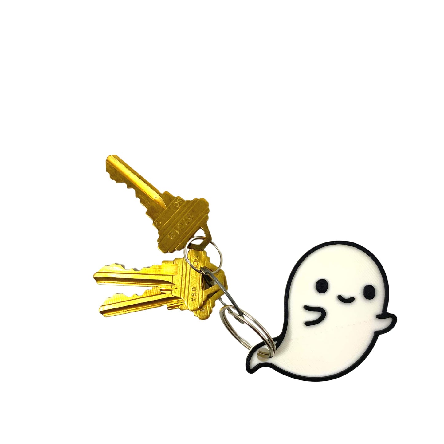 FRESHe Cute Kawaii Ghost Keychain - Perfect for Hanging your keys. Decorate your Backpacks, Lunchboxes, Luggage, & Tote Bags Ghost