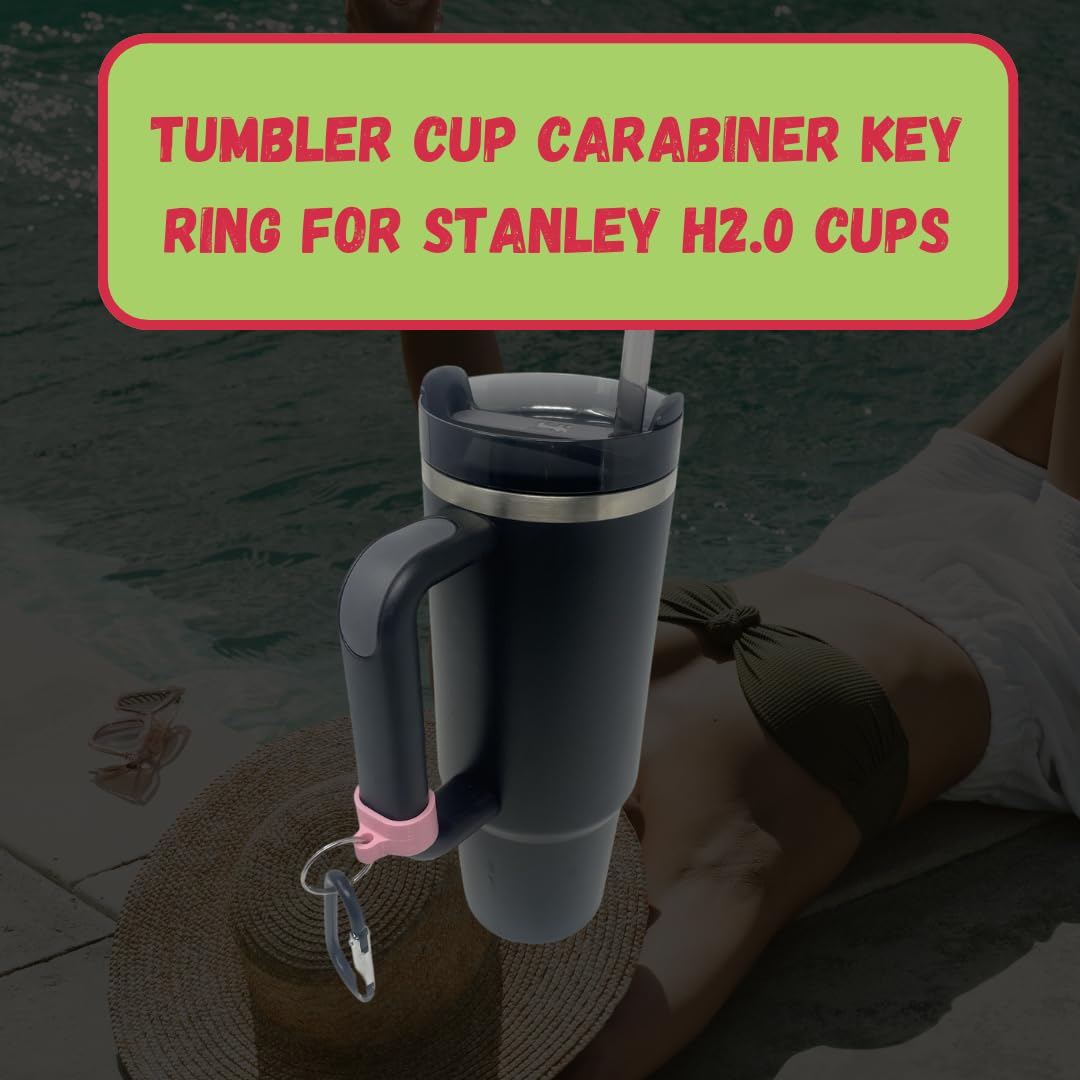 Carabiner Clip Attachment Compatible with Stanley H2.0 40 oz Tumblers | Carabiner & Keychain Attachment for Holding Keys, Wallets, or Other Accessories | Made in USA