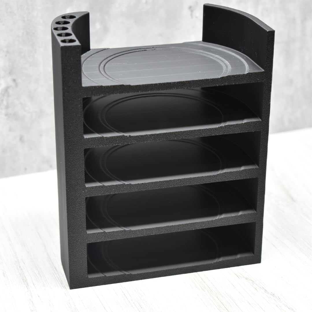 Lid Organizer Rack Compatible With Yeti Rambler & Tumblers | 5 Lid Organizer Fits All Sizes Tumbler Lids Plus Metal Straw Storage | Made in USA