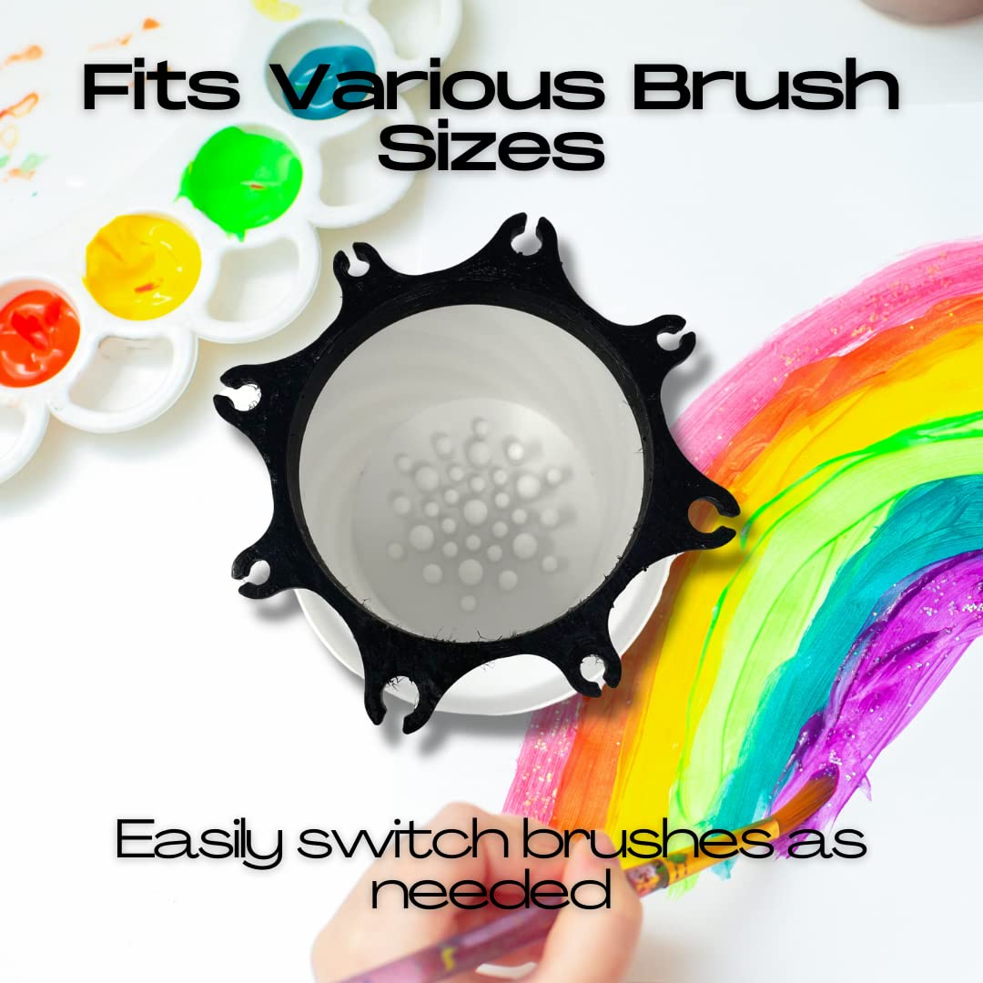 FRESHe Paint Brush Cleaner Cup & Holder - Fill With Water & Keep Paint Brushes Clean & Organized - For Water-Based Mediums, Acrylic, and Watercolor