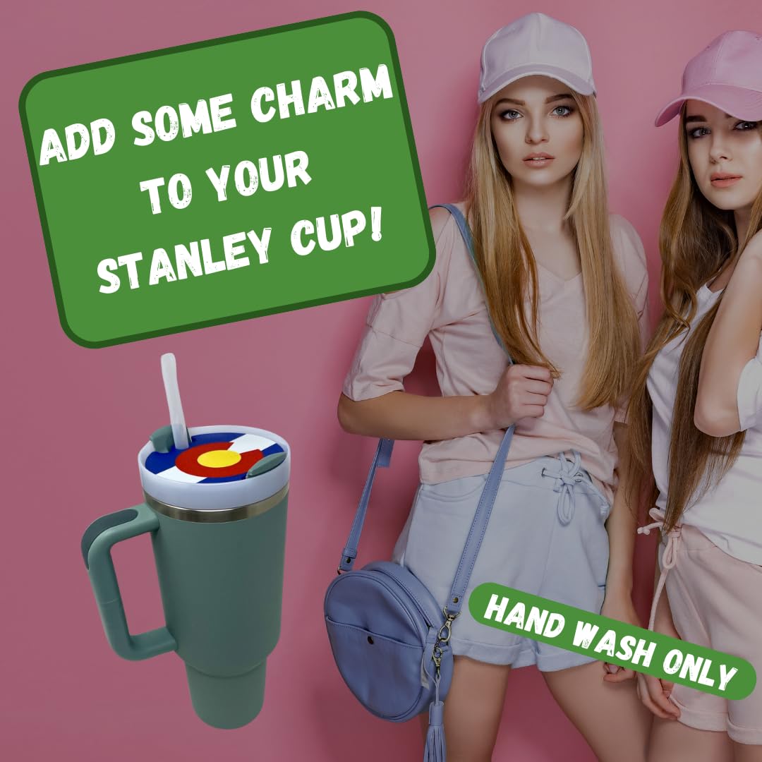 BAGLETS - State Flags Topper Charms Compatible with Stanley Cups | Customize Tumblers with Cute Charms | Easily Removable & Interchangeable | Made in USA