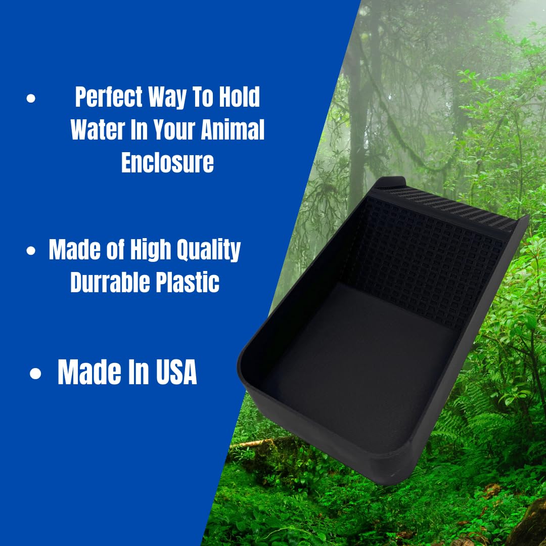 Chatelet Hermit Crab, Lizard, Turtle, Amphibian XL Watering Pool | Platform Pool Accessory with Access Ramp for Pet Habitats | 9.75" x 5" | Made in USA X-Large