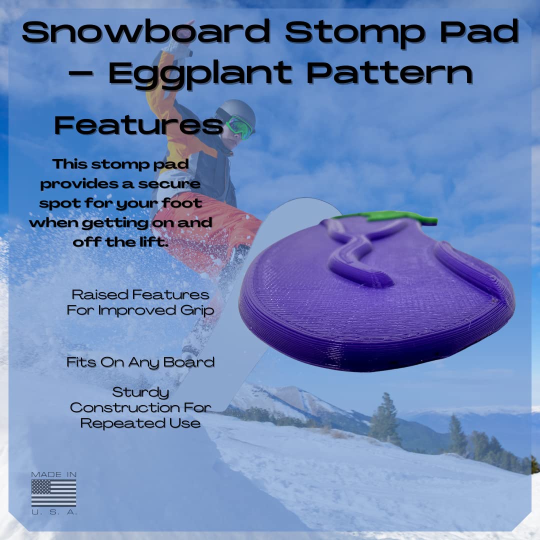 FRESHe Snowboard Stomp Pad - Low Profile Spike Pattern - Specialized Stomp Pad Designed for Better Grip & Adhesion to Snowboards - Black