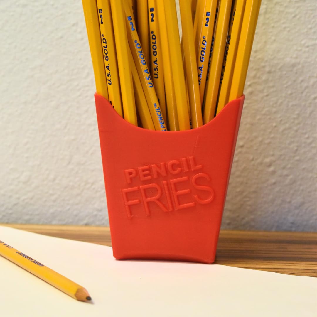 French Fry Pencil Holder | Fun Back to School Pencil Case | Desk Accessories for Teachers or Students | Made in USA