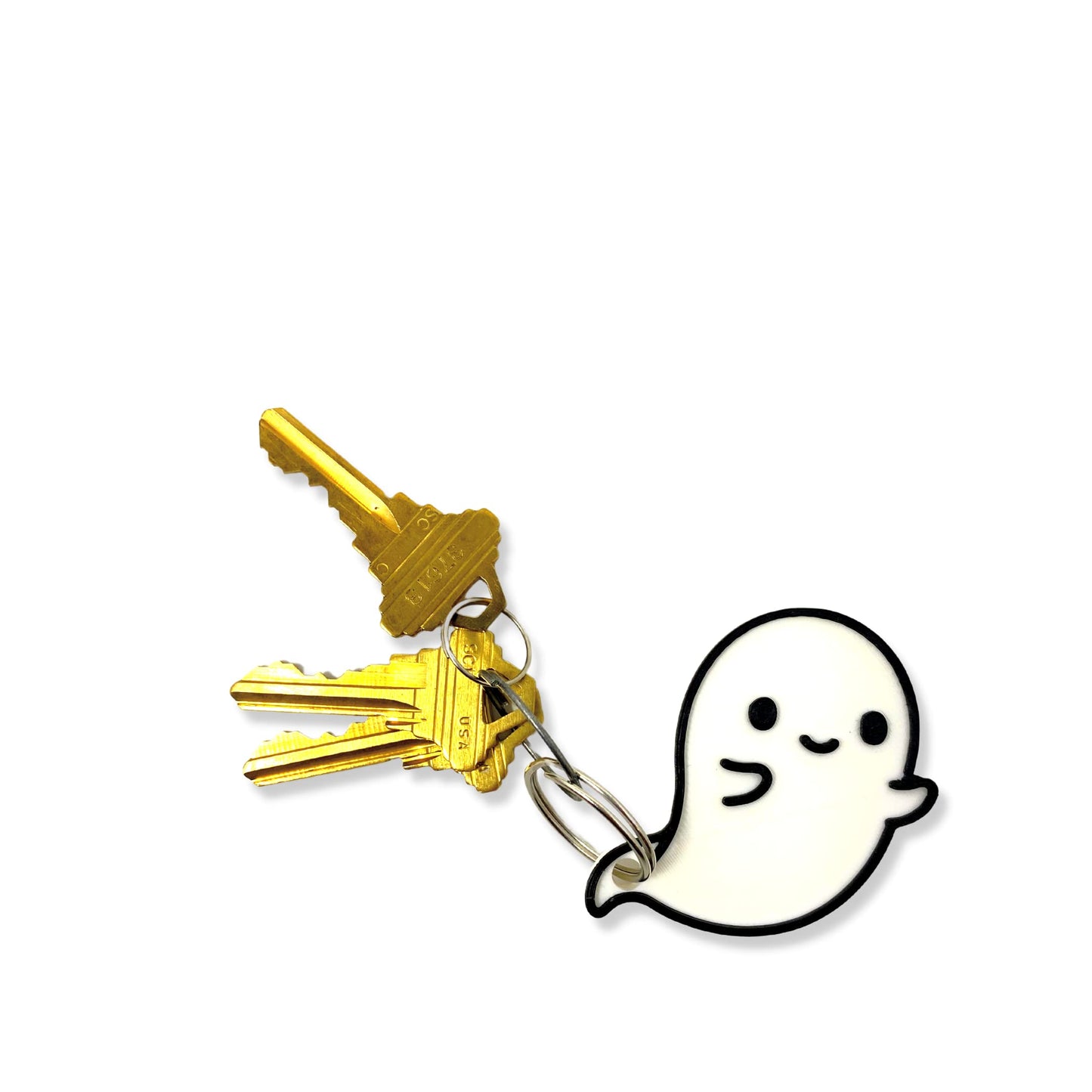 FRESHe Cute Kawaii Ghost Keychain - Perfect for Hanging your keys. Decorate your Backpacks, Lunchboxes, Luggage, & Tote Bags Ghost