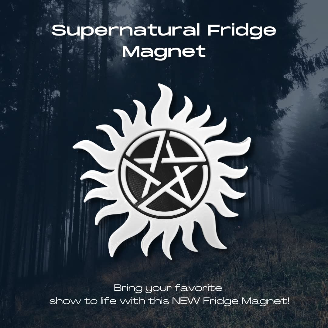 Supernatural Black & White Fridge Magnet - Supernatural Merchandise Perfect for Fans of the Show