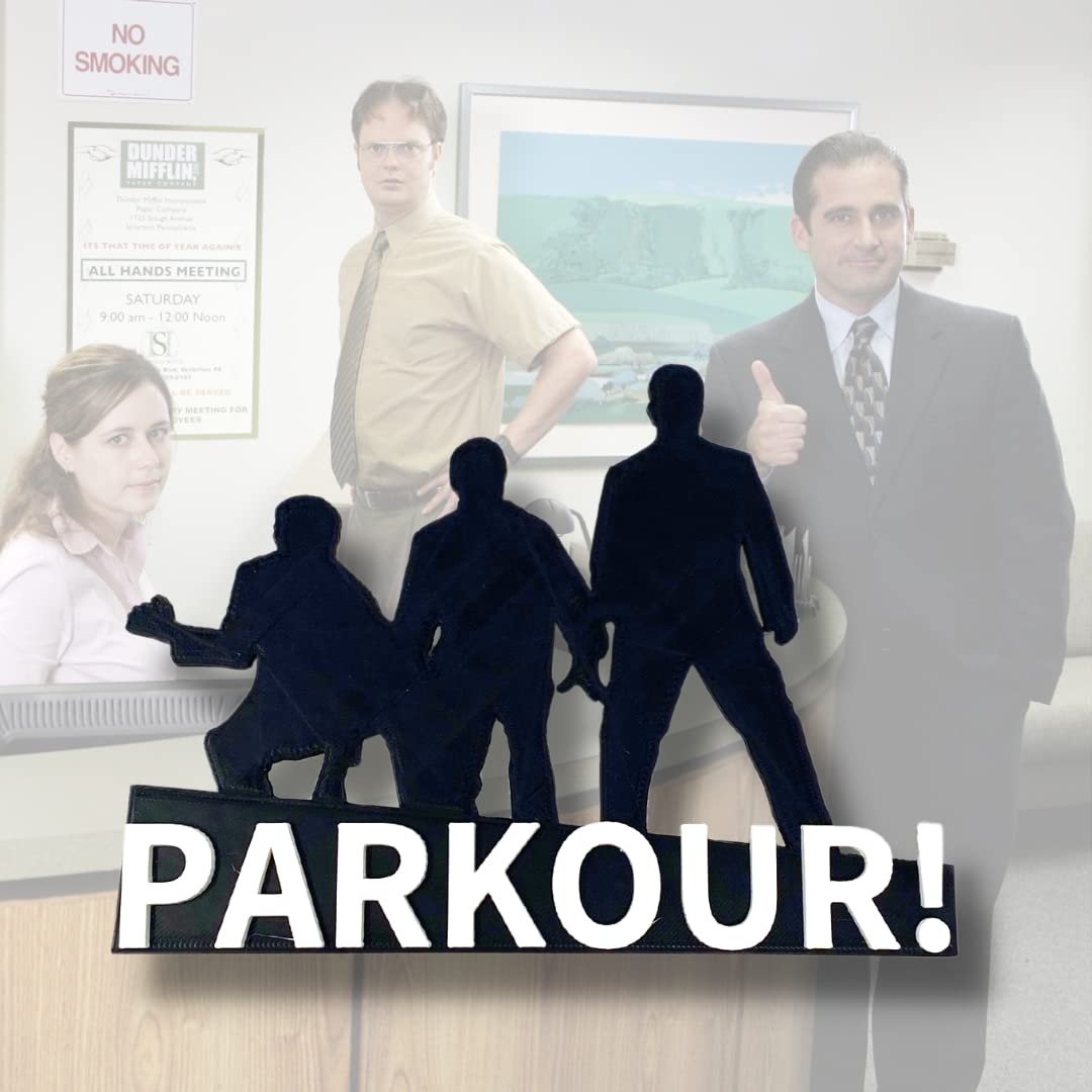 Dunder Mifflin Parkour Fridge Magnet - Perfect for Fans of The Office - with Raised 3D Lettering - Made in The USA