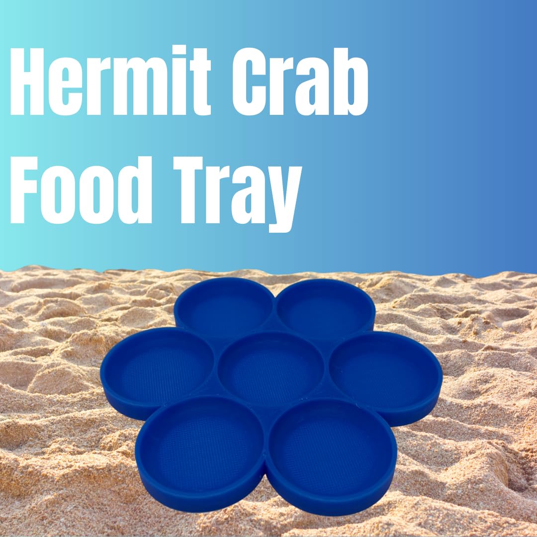 Hermit Crab Feeder Dish | 7 Tray Dish for Crab or Snail Feeding | Mix & Match Crab Food | Made in USA