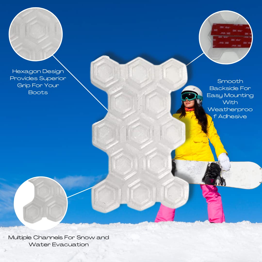 Snowboard Stomp Pad - Hexagon Pattern - Specialized Stomp Pad Designed for Better Grip & Adhesion to Snowboards