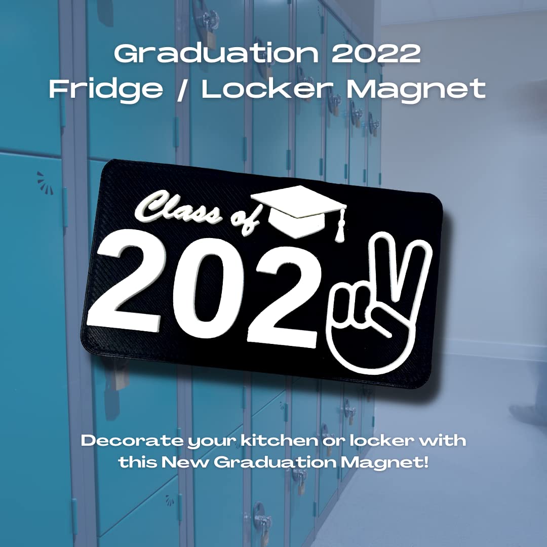 Class of 2022 Graduation Fridge or Locker Magnet - Perfect Decoration to Celebrate Graduation - Black & White