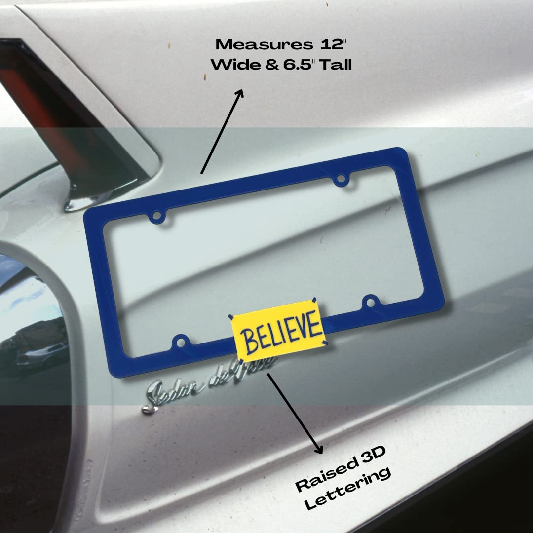 Coach Lasso 'Believe' Motivational License Plate Frame - Perfect for Fans of The New Hit Show - Fits All Standard US License Plates