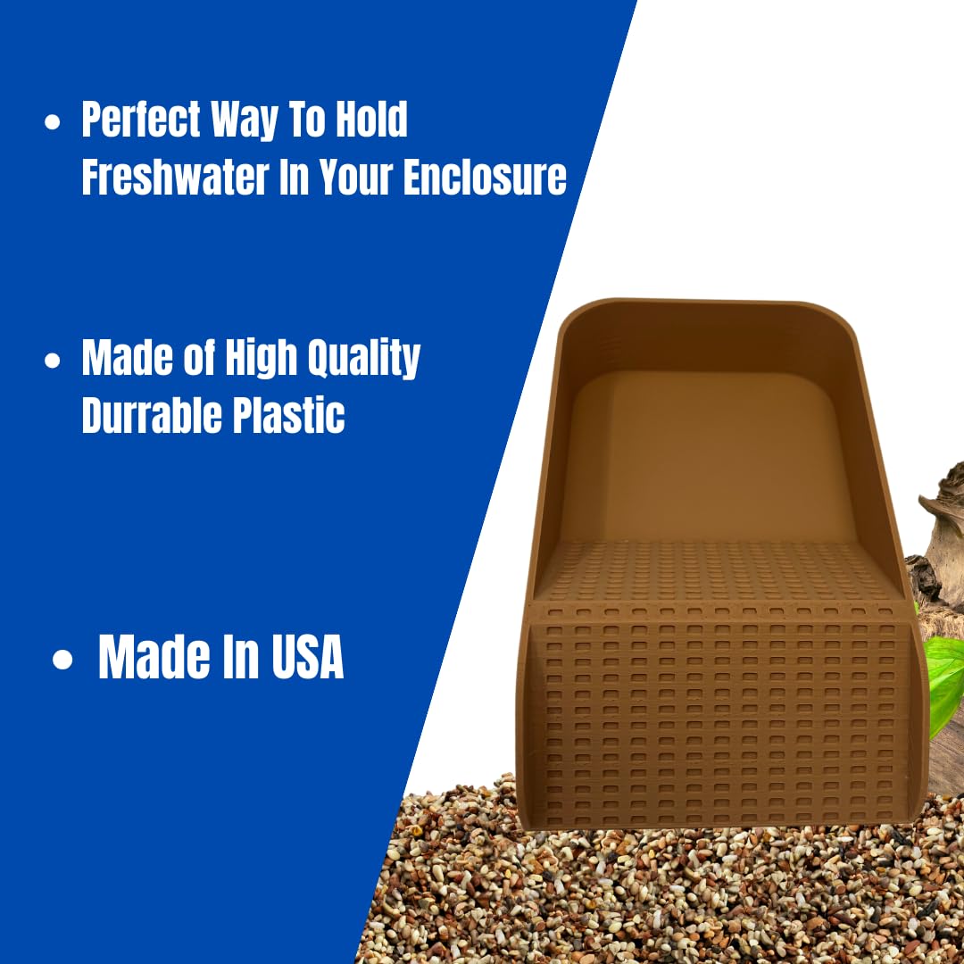 Hermit Crab Watering Pool | Platform Pool Accessory with Access Ramp for Hermit Crabs | 6.5" x 4" | Made in USA