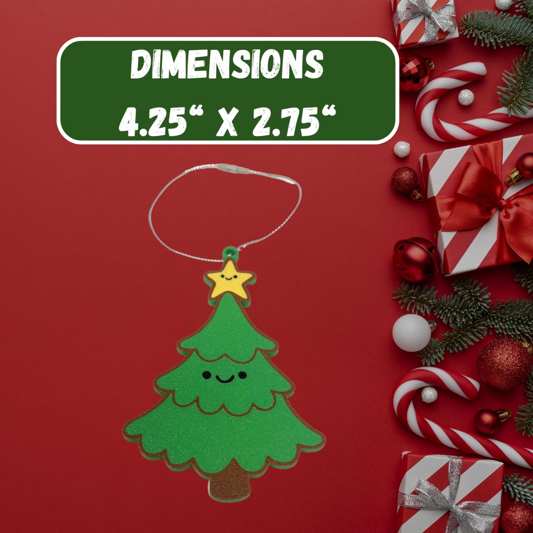 Happy Christmas Tree Ornament | Cute Christmas Tree Decorative Holiday Ornament | Made in USA