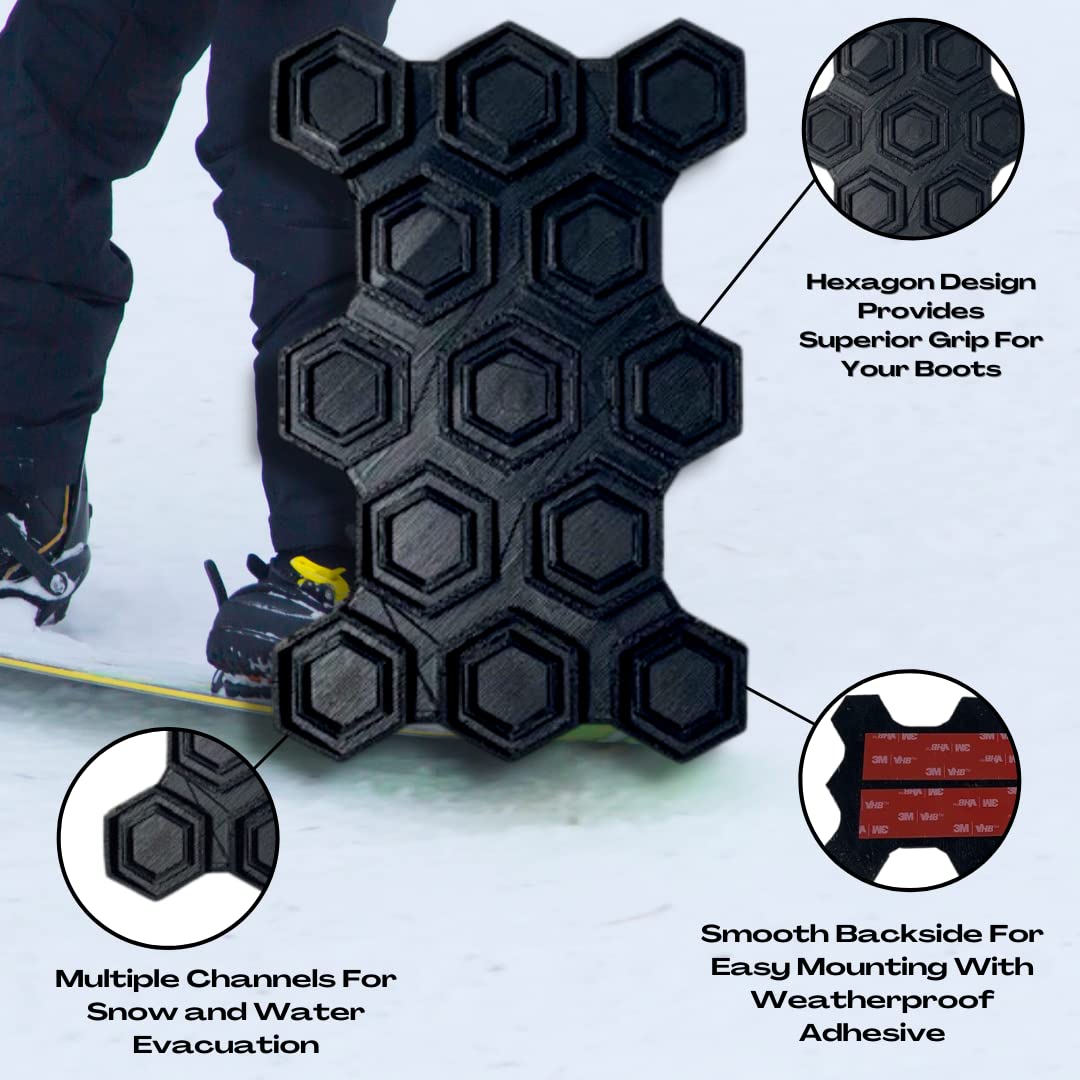 Snowboard Stomp Pad - Hexagon Pattern - Specialized Stomp Pad Designed for Better Grip & Adhesion to Snowboards