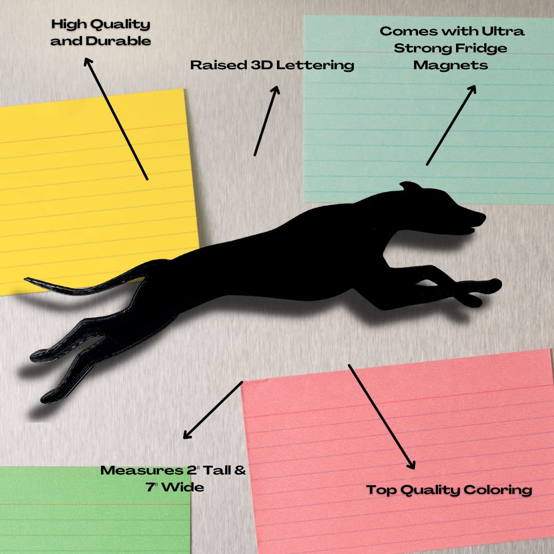 English Greyhound Fridge Magnet - Black - Dog Refrigerator Magnet - Made in The USA