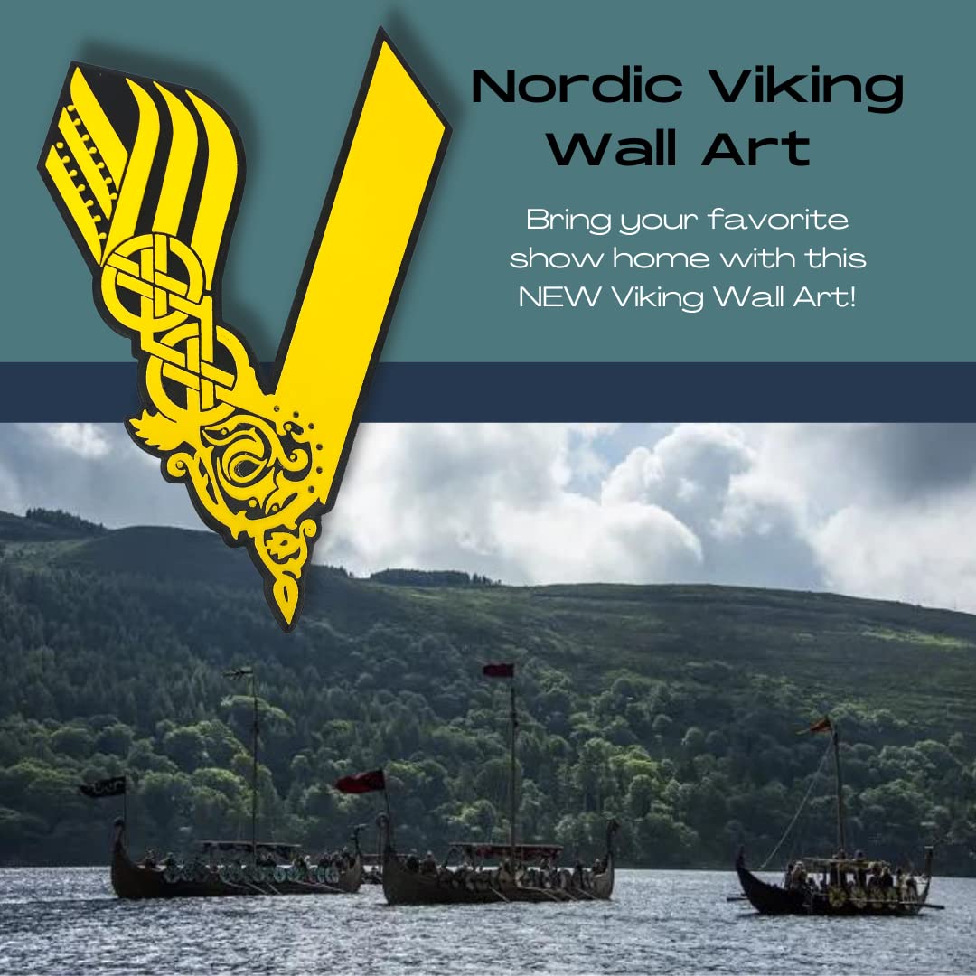 The Nordic Viking Wall Art - Black & Yellow - Decorative Wall Sign - Made in USA