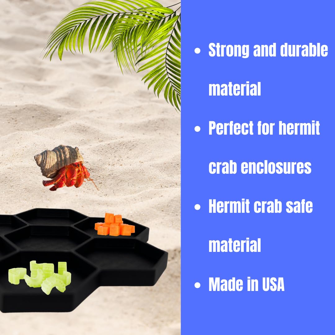 Hermit Crab Feeder Dish | 7 Tray Dish for Crab or Snail Feeding | Mix & Match Crab Food | Made in USA