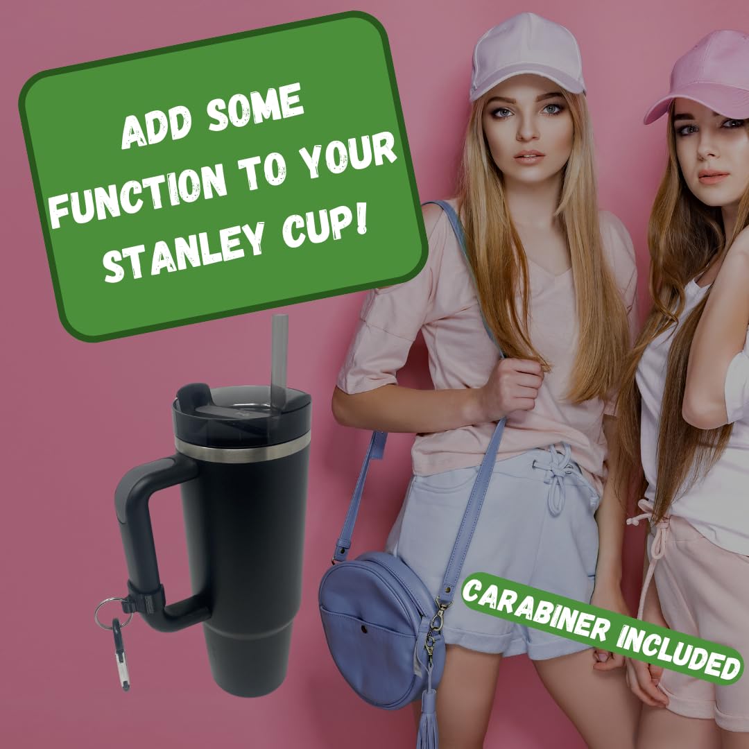 Carabiner Clip Attachment Compatible with Stanley H2.0 40 oz Tumblers | Carabiner & Keychain Attachment for Holding Keys, Wallets, or Other Accessories | Made in USA
