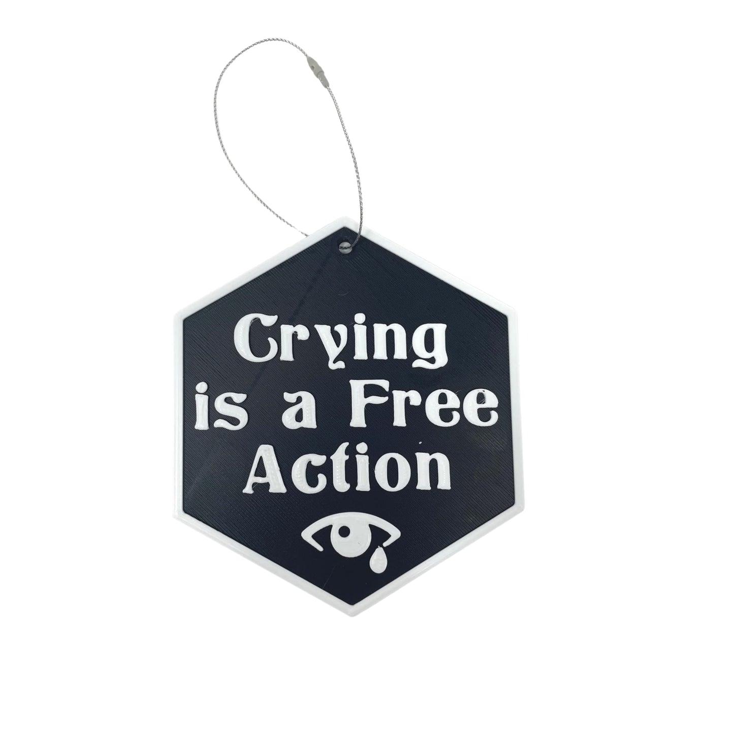DND Crying is a Free Action Token Christmas Ornament - D&D Decorative Holiday Ornament - Made in The USA