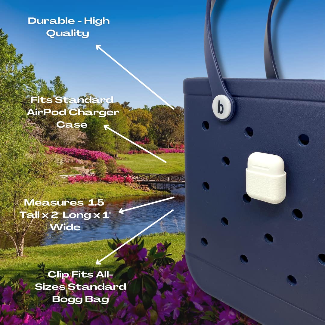 BOGLETS - Case for AirPods Charm Accessory Compatible with Bogg Bags - Keep AirPods Secure & Handy with your Tote Bag - Fits on the Inside or Outside of the Bag